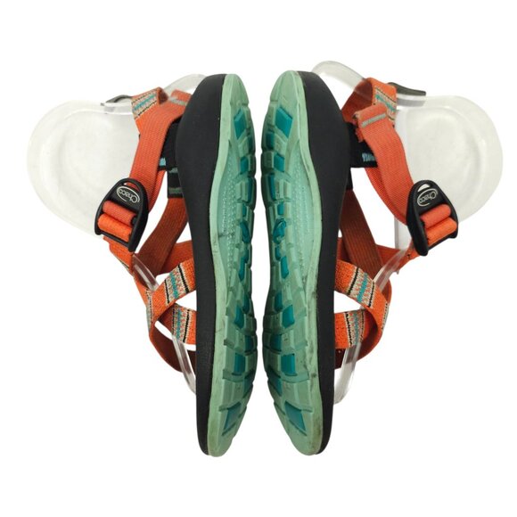 Chaco Z/1 Classic Sandals Kids Junior Size 3 Orange Blue Aztec Water Hiking - Picture 6 of 14